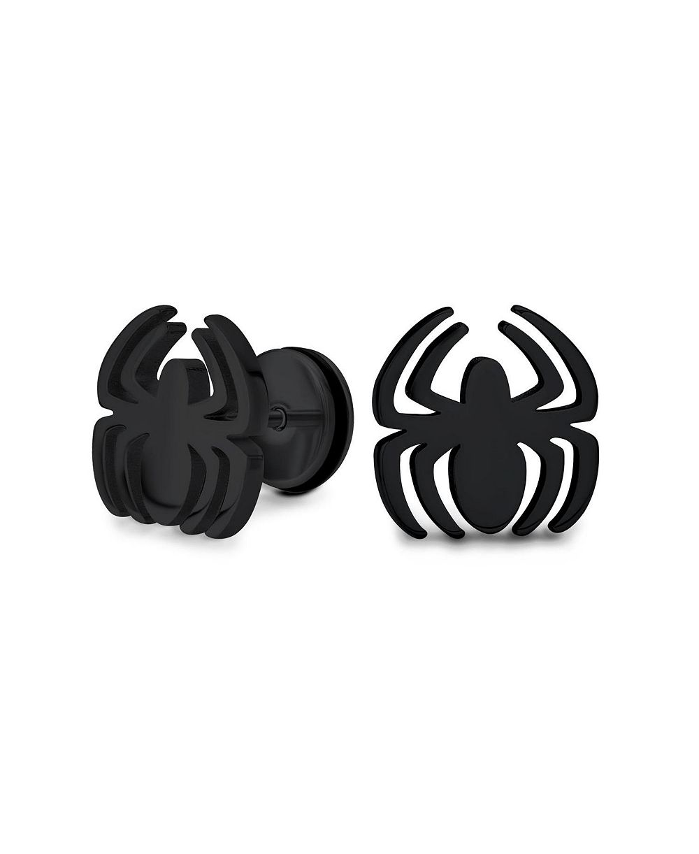 Bling Jewelry Widow Spider Stud Piercing Earrings Illusion Plug Stainless Steel Screwback
