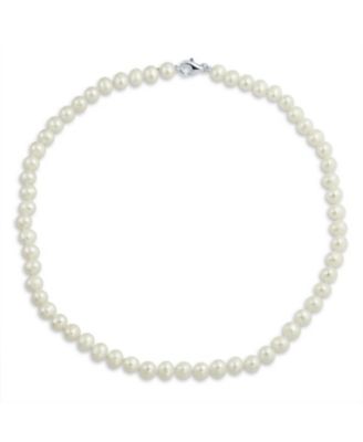 Ожерелье Bling Jewelry Simple Classic Freshwater Cultured Pearl Strand 7MM Sterling Silver Clasp