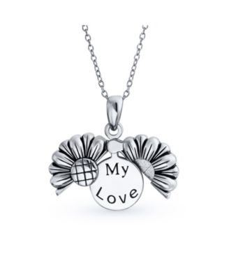 Bling Jewelry кулон-локет в виде подсолнуха из стерлингового серебра с надписью "My Love"