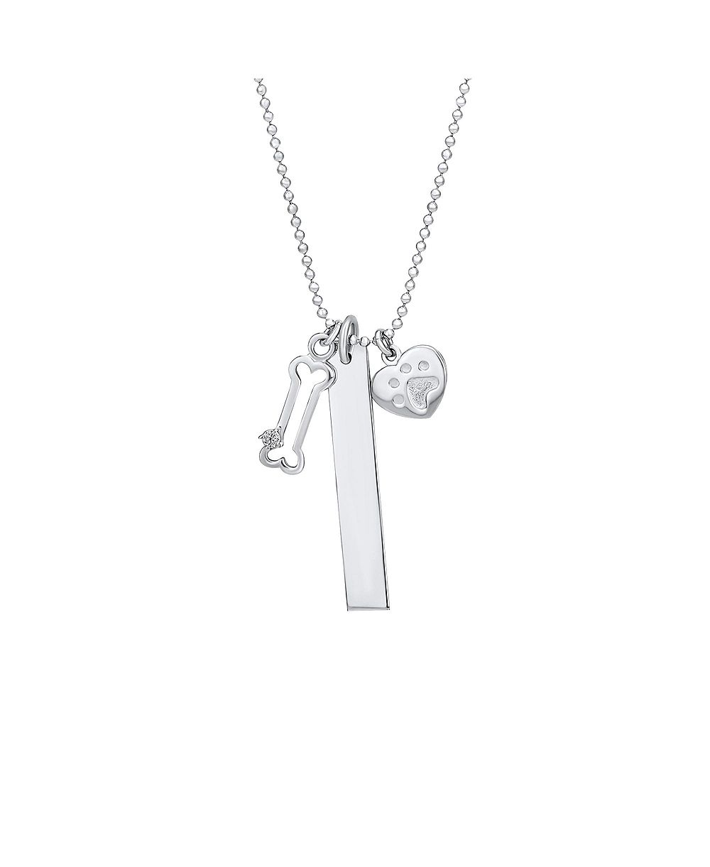 Кулон-талисман Bling Jewelry с отпечатком лапы собаки, сердцем и костью, серебро 925 пробы, для любителей питомцев