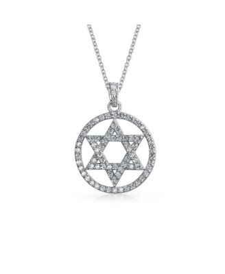 Подвеска ожерелье Звезда Давида Bling Jewelry с кубическим цирконием CZ.925 Sterling Silver подарок на Бат-мицва