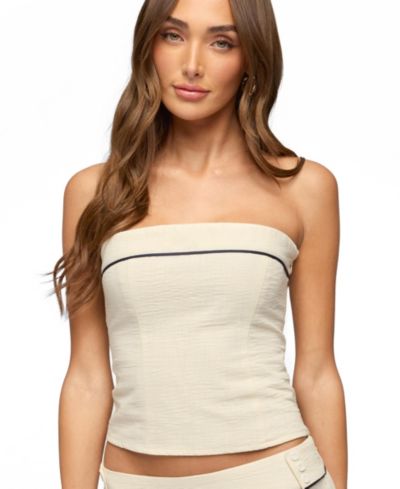 Edikted Женский топ Dorine Contrast Woven без бретелей