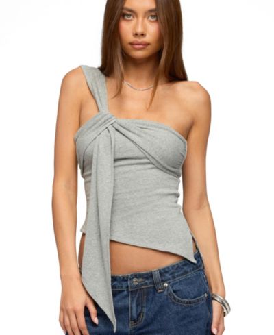Edikted Women's Zoie Draped Tie One Shoulder Top