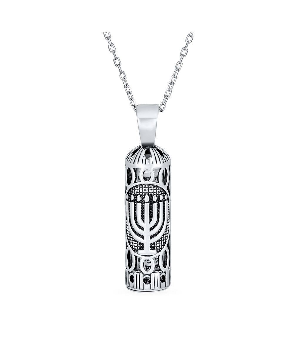 Bling Jewelry кулон-мезуза из пергамента с иудейской символикой на цепочке из стерлингового серебра