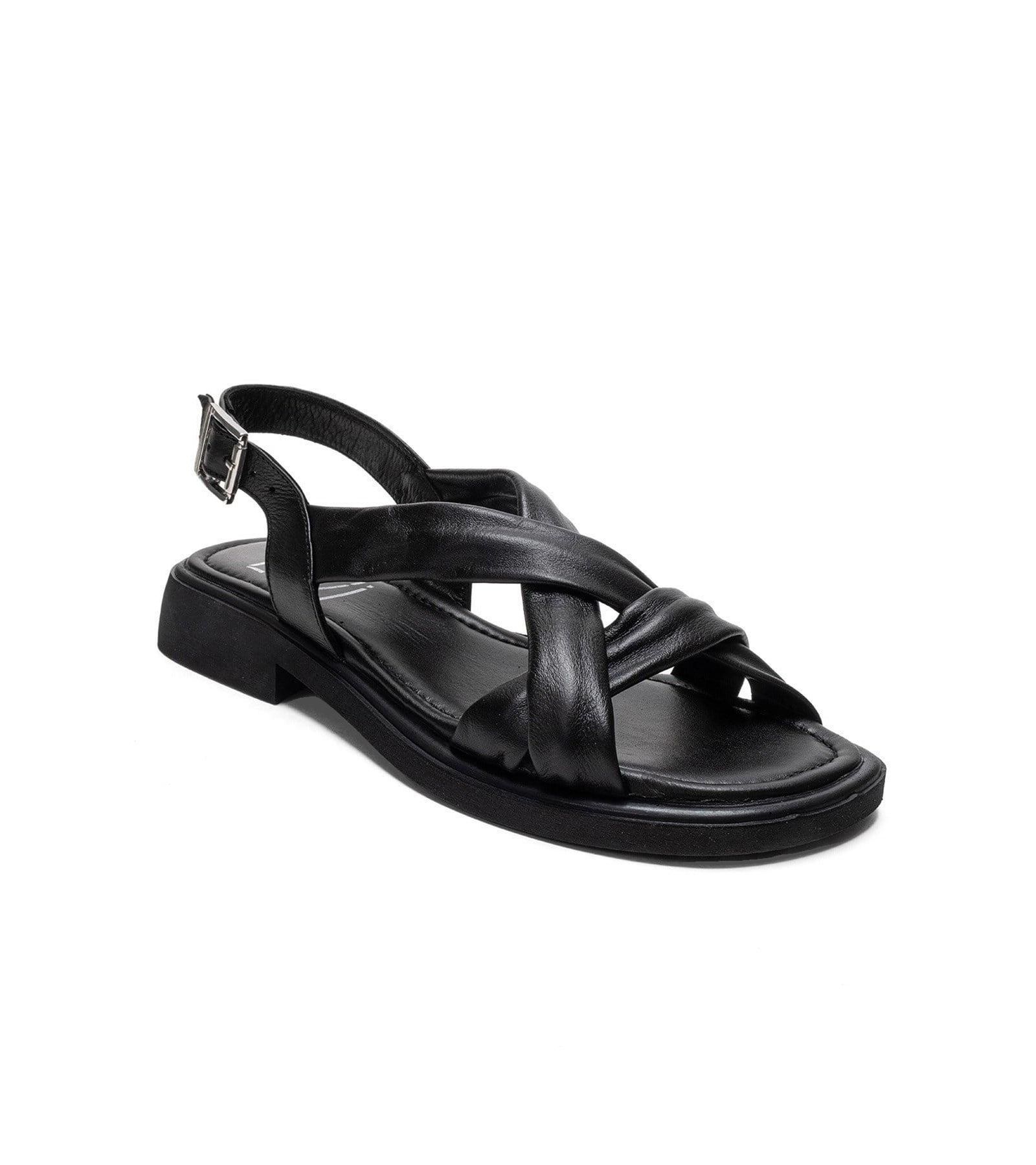 Женские кожаные сандалии Forever & Always Shoes с перекрестными ремешками