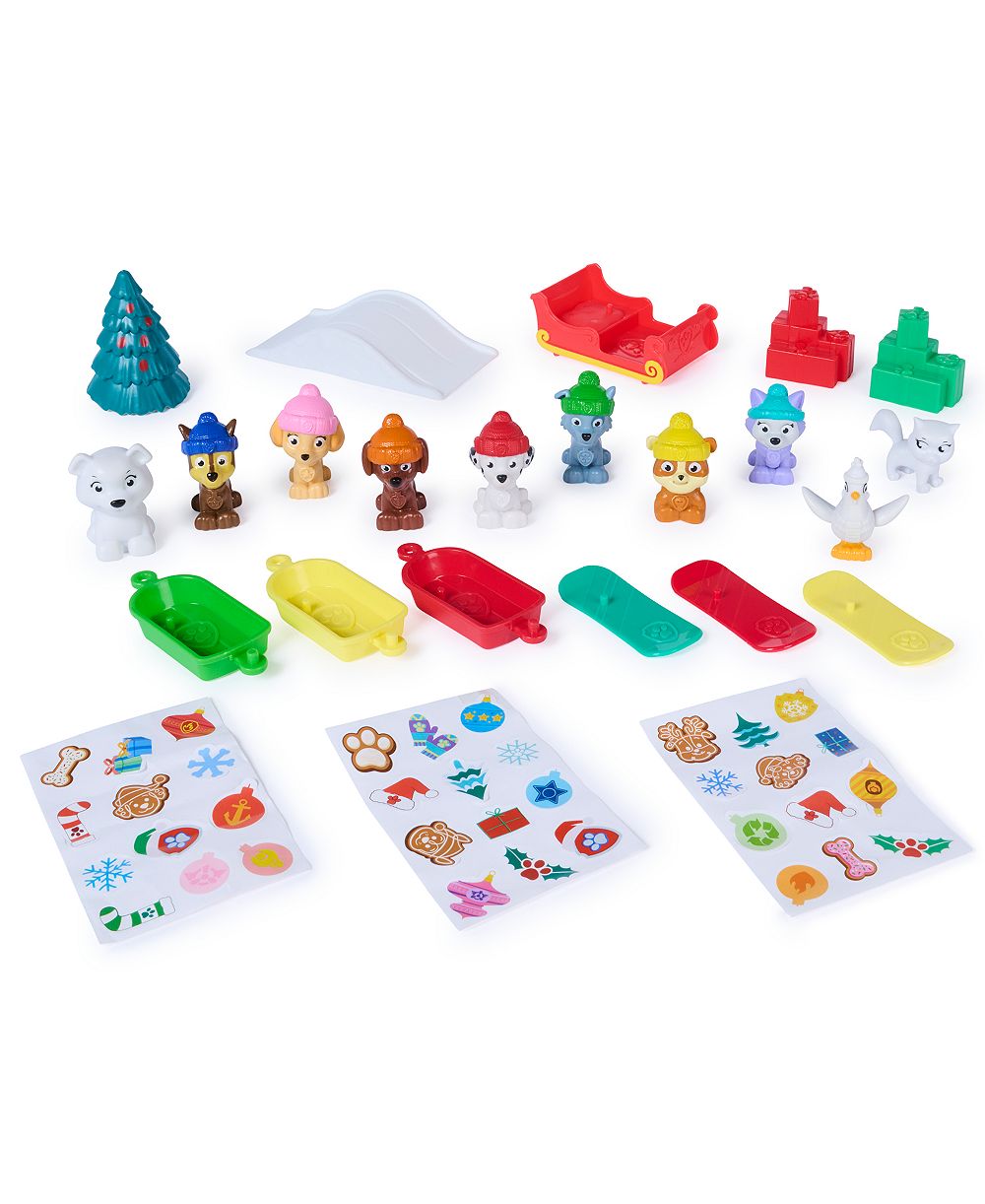 Paw Patrol 24-Day Holiday Advent Calendar Playset with 10 Figures, 7 Vehicles & Accessories, Ages 3+
