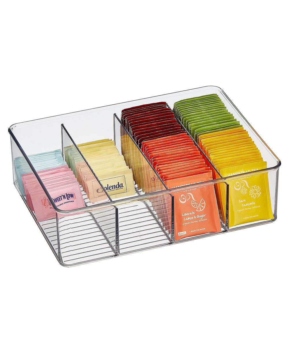 Контейнер для хранения iDesign 4-Section для кладовой или кухонных шкафов, Clear