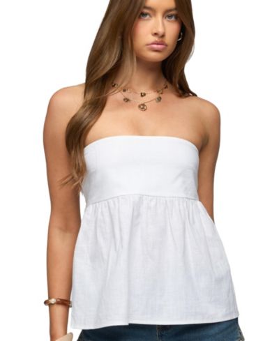 Женский топ Edikted Linen Look Strapless Babydoll