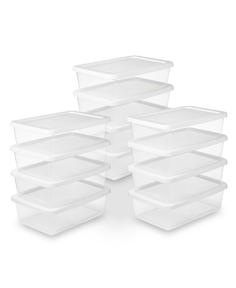 Sterilite 12 Quart Storage Box, Stackable Plastic Container, Home Organizer, 12 Pack