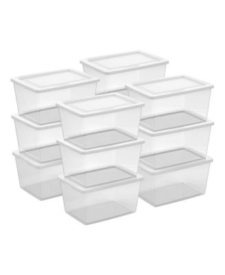 Sterilite 58 Quart Storage Boxes, Clear Plastic Containers with Lid, Set of 12