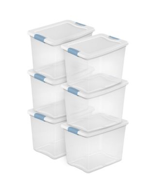 Sterilite 25 Quart Latching Storage Box, Stackable Bin with Latch Lid, 6 Pack