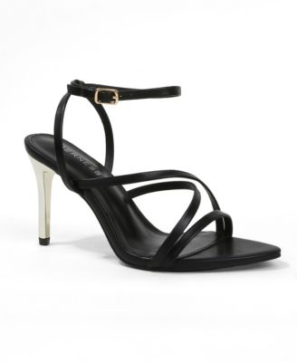 BERNESS Women's Camden Elegant Crossover Strap Stiletto Sandals