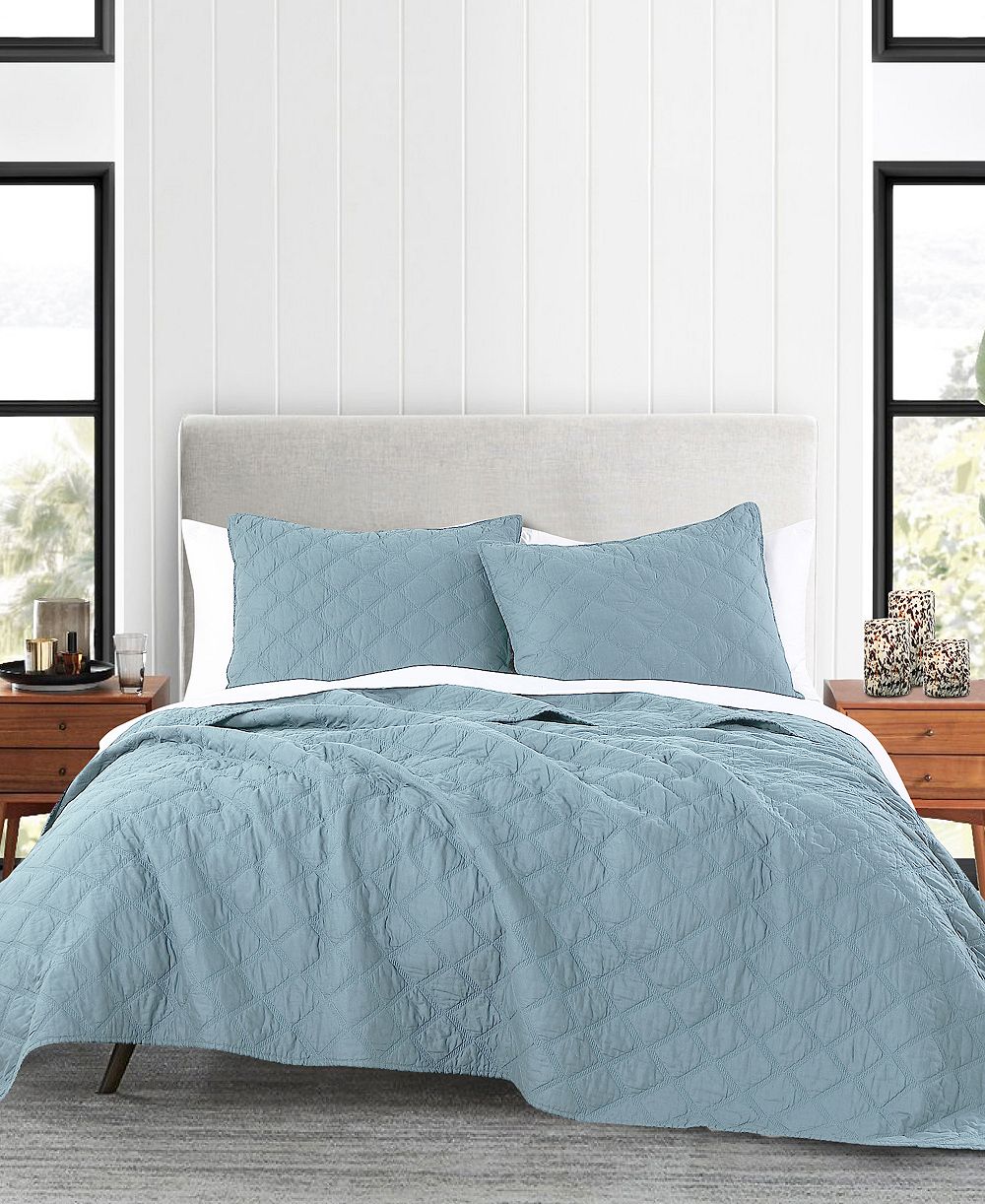 Anne Klein Diamond Cotton 2-Piece Quilt Set, Twin