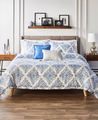 Anne Klein Louisa Rayon Blend 5-Piece Comforter Set, King/California King