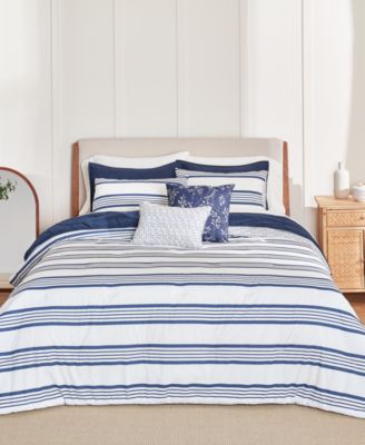 Комплект из 4 предметов Anne Klein Archer Stripe Cotton Blend Comforter Set, Twin