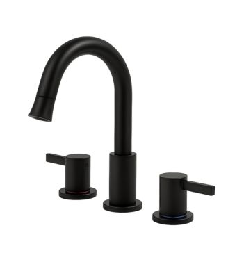 PHYING 8-Inch смеситель для ванной комнаты с широким разбрызгивателем, 2-рычажный 3-отверстный с выдвижным распылителем 360degree(s) и поп-ап сливом, матовый никель