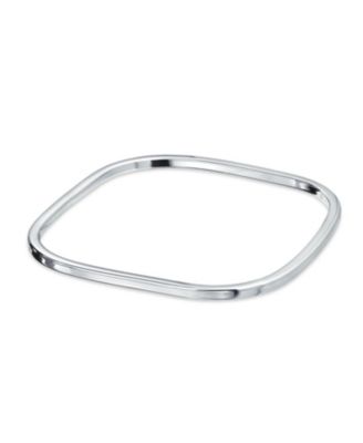 Bling Jewelry Modern Shinny Stackable Square Bangle Bracelet Soid .925 Sterling Silver