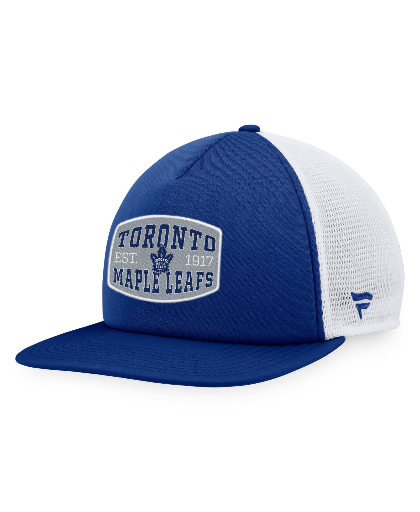 Мужская кепка Fanatics Blue/White Toronto Maple Leaf Foam Front Patch Trucker Snapback