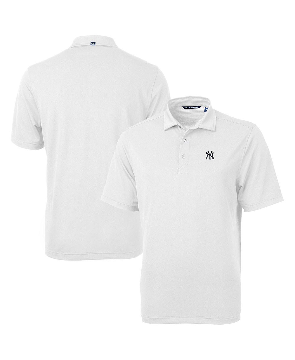 Cutter & Buck Men's White New York Yankees Virtue Eco Pique Polo Shirt