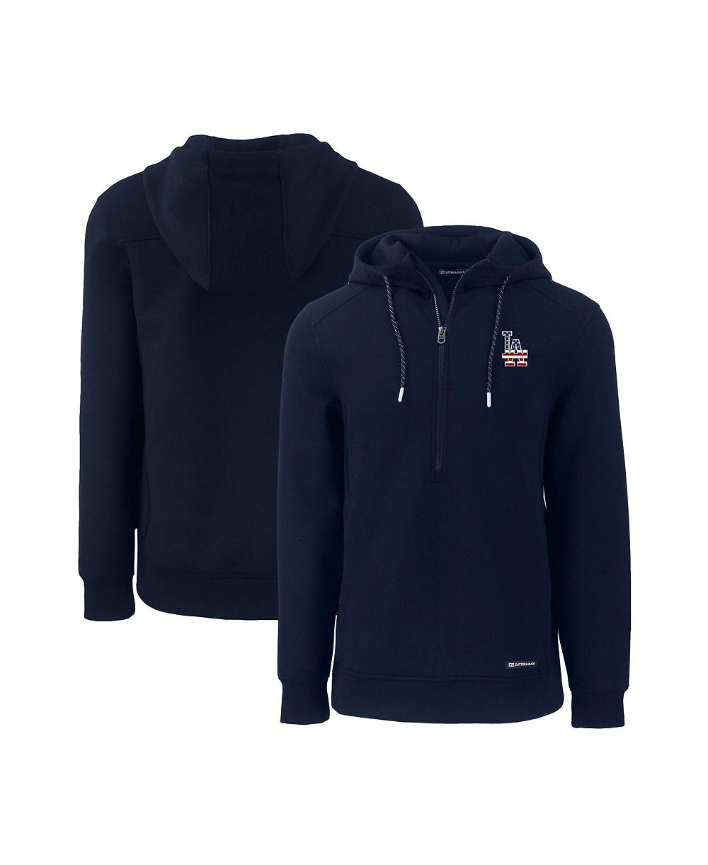 Мужское худи Cutter & Buck Navy Los Angeles Dodgers Stars Stripes Roam Eco Half-Zip Pullover