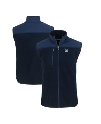 Мужская жилетка Cutter & Buck Navy New York Yankees Big & Tall Cascade Eco Sherpa Fleece Full-Zip Vest