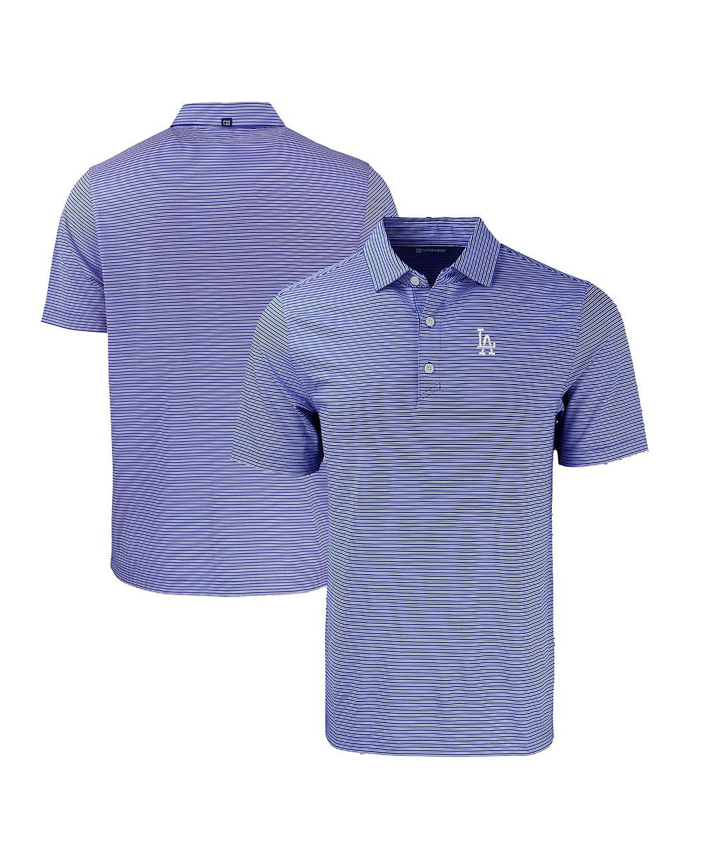 Cutter & Buck Men's Royal/White Los Angeles Dodgers Big & Tall Forge Eco Double Stripe Stretch Polo Shirt