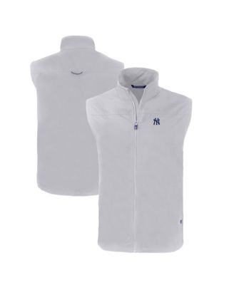 Мужской серый жилет Cutter & Buck New York Yankees Big & Tall Charter Eco Full-Zip
