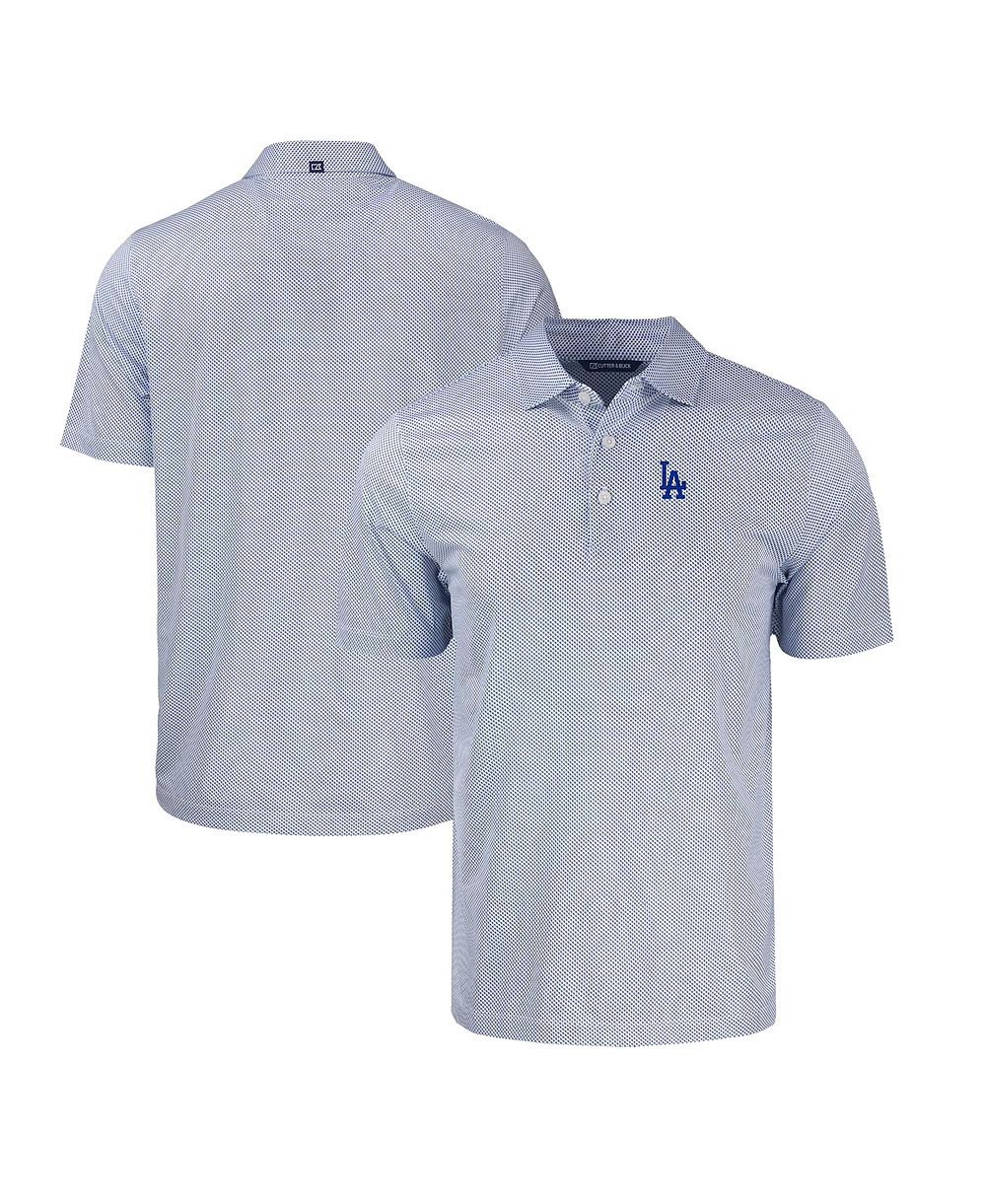 Cutter & Buck Men's Royal/White Los Angeles Dodgers Pike Eco Symmetry Print Stretch Polo Shirt