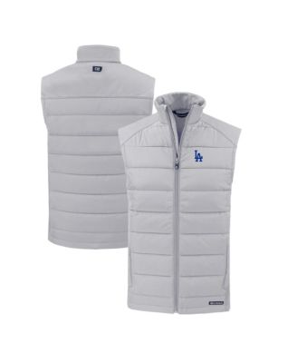 Мужской жилет Cutter & Buck Gray Los Angeles Dodgers Evoke Hybrid Eco Softshell Full-Zip
