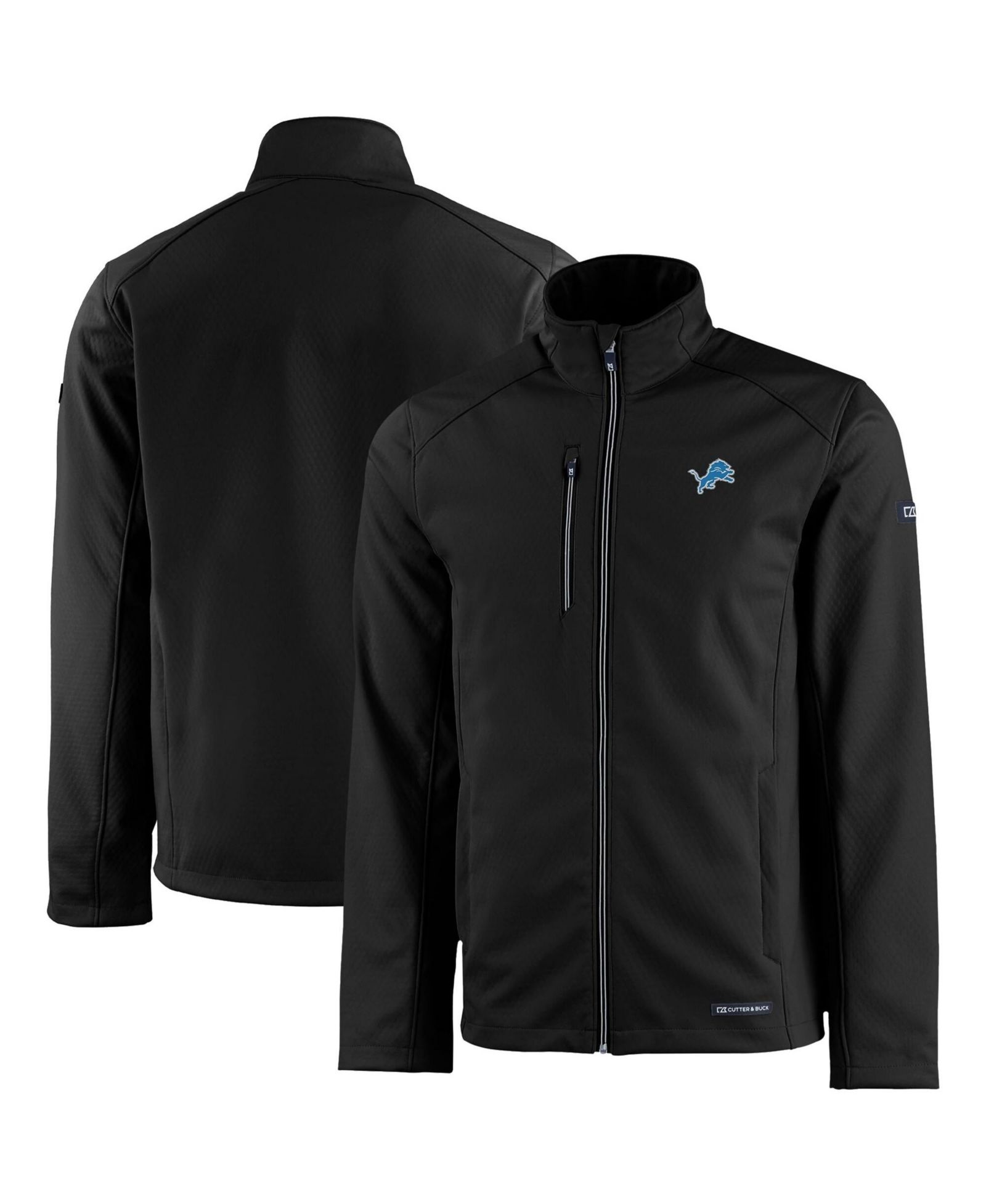 Cutter & Buck Men's Black Detroit Lions Evoke Eco Softshell Full-Zip Jacket