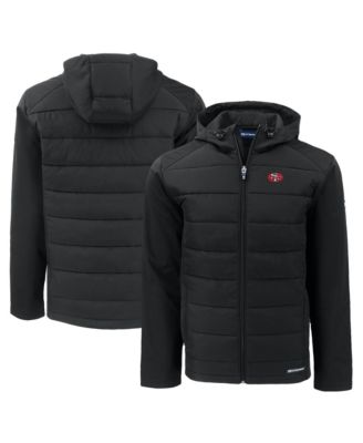 Мужская куртка-худи Cutter & Buck Black San Francisco 49ers Throwback Evoke Hybrid Eco Softshell Full-Zip