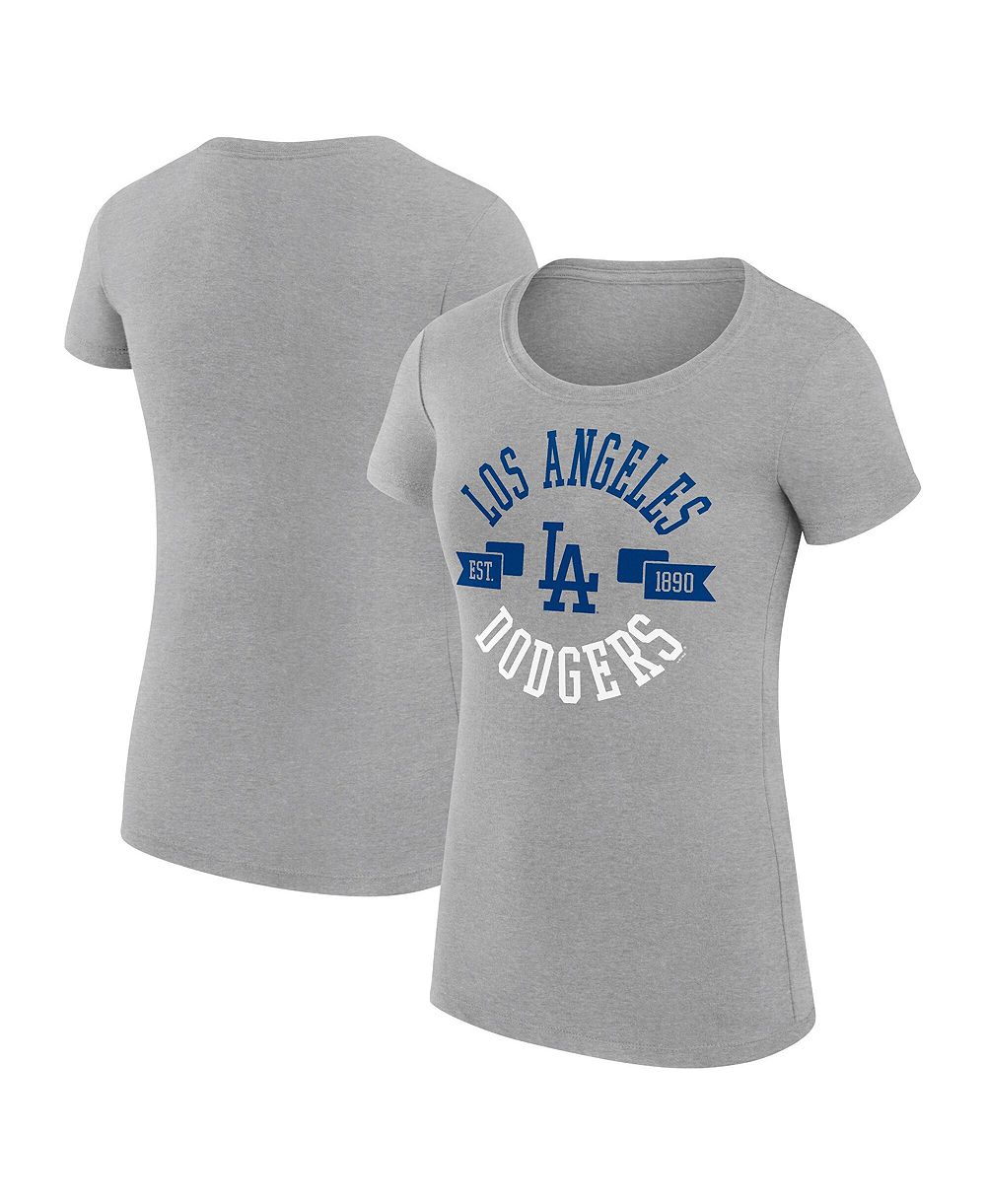 G-III 4Her by Carl Banks Женская серая футболка Los Angeles Dodgers Super-Slim Fit Lightweight City Graphic