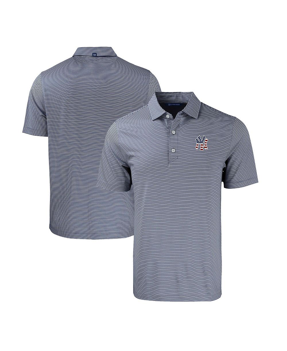 Мужская рубашка-поло Cutter & Buck Navy/White New York Yankees Stretch