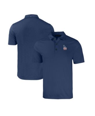 Мужская рубашка-поло Cutter & Buck Heather Navy Los Angeles Dodgers Stars Stripes Forge Eco Stretch