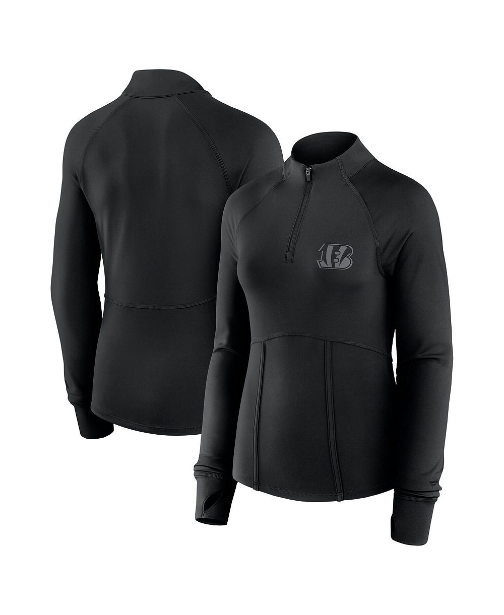 Fanatics Women's Black Cincinnati Bengals Elements Raglan Quarter-Zip Jacket