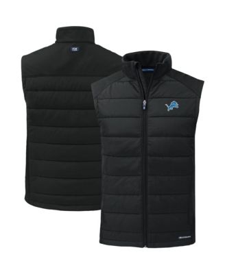 Мужской жилет Cutter & Buck Black Detroit Lions Primary Mark Evoke PrimaLoft Hybrid Eco Softshell Full-Zip