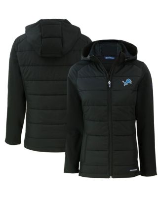 Женская куртка Cutter & Buck Black Detroit Lions Evoke PrimaLoft Hybrid Eco Softshell Full-Zip Hooded