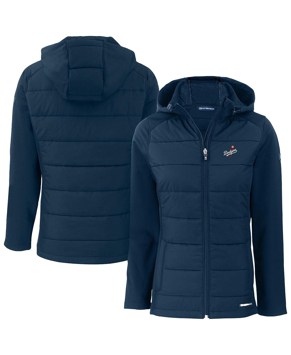 Женская куртка-худи Cutter & Buck Navy Los Angeles Dodgers Evoke Hybrid Eco Softshell Full-Zip