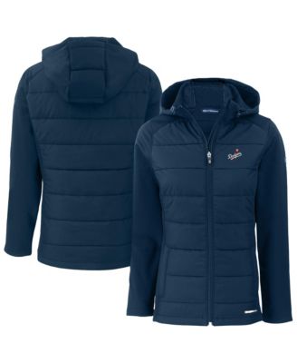 Женская куртка-худи Cutter & Buck Navy Los Angeles Dodgers Evoke Hybrid Eco Softshell Full-Zip