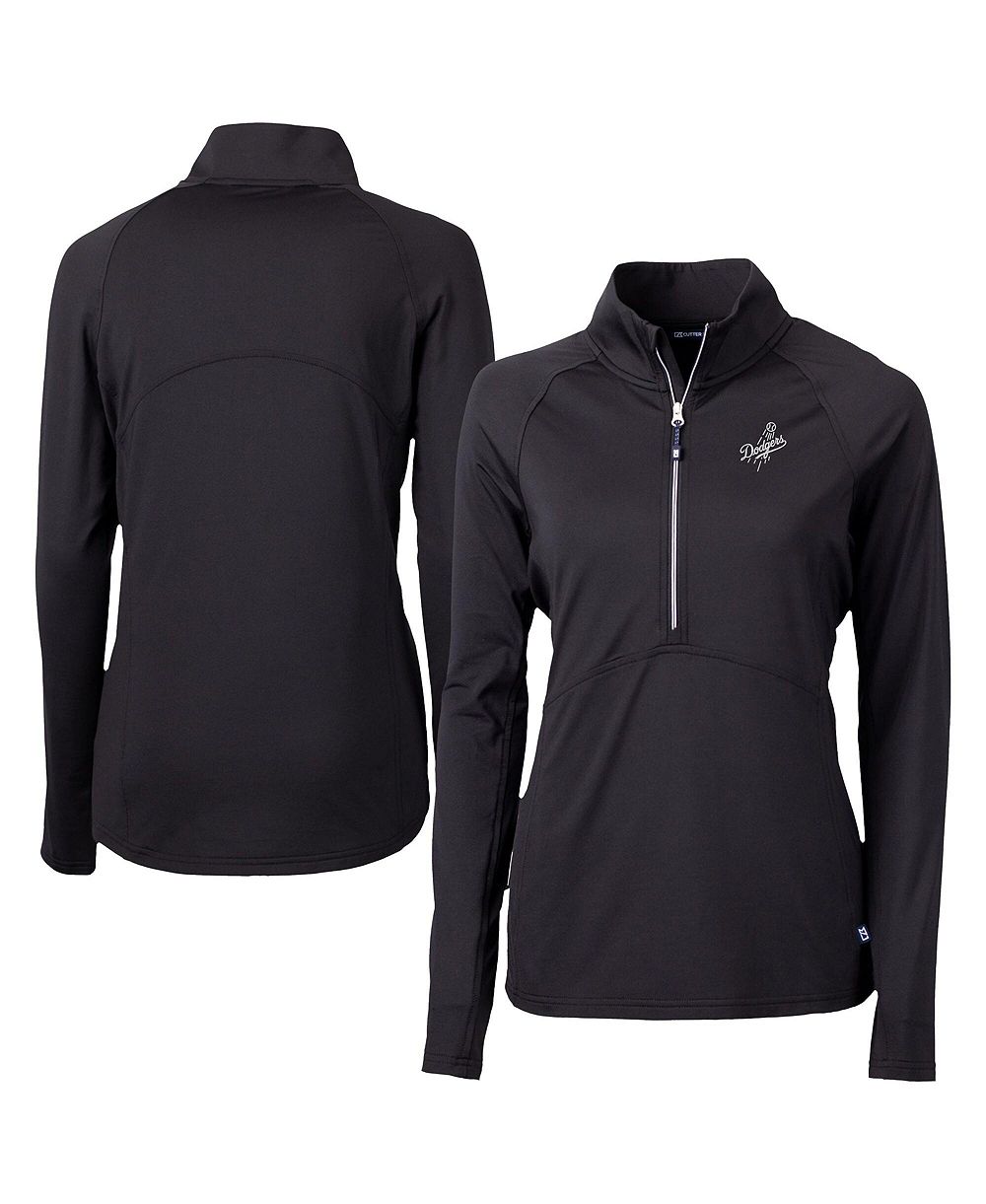 Женская свитшот Cutter & Buck Los Angeles Dodgers Adapt Eco Knit Stretch Half-Zip DryTec черного цвета