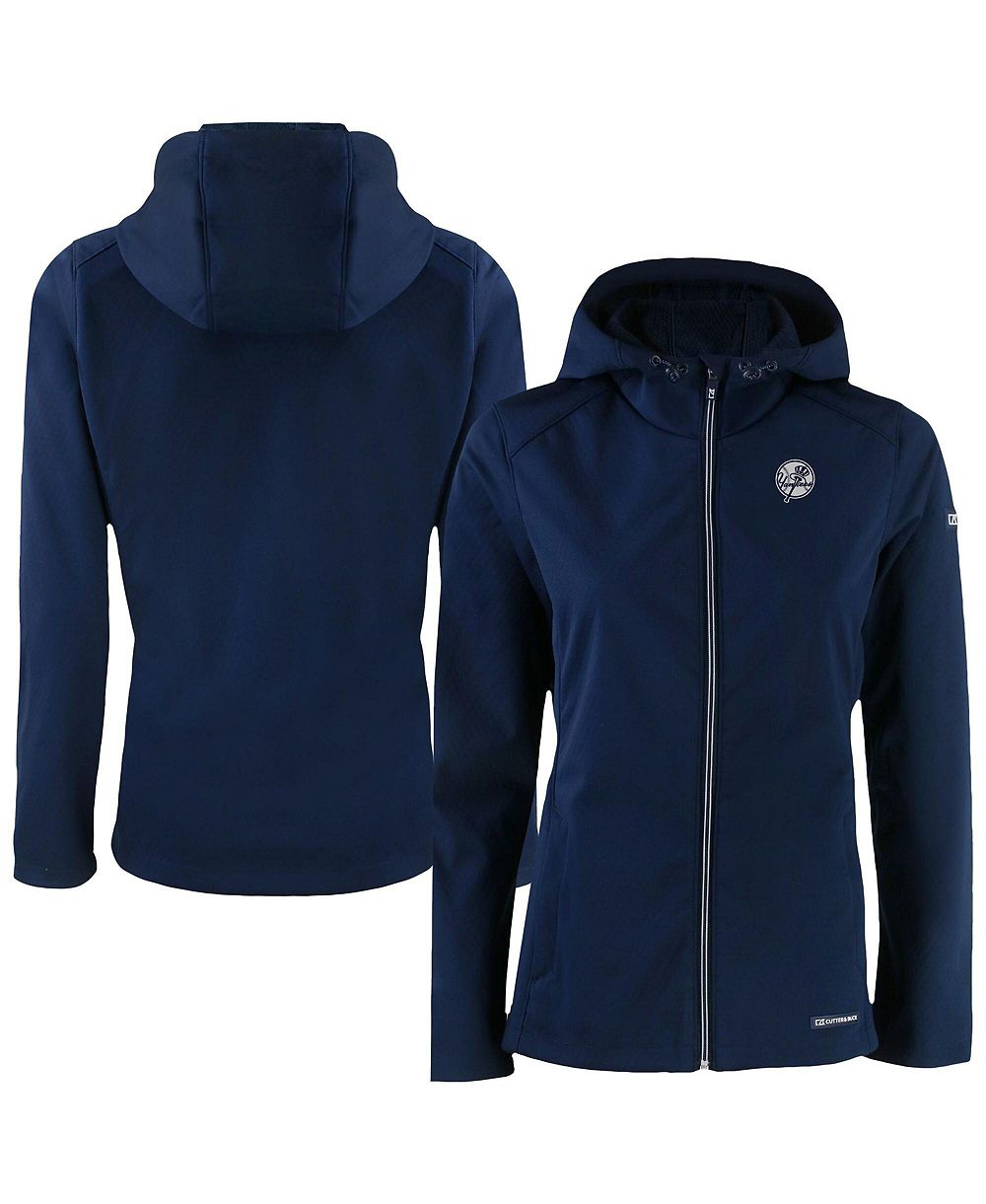 Женская куртка-худи Cutter & Buck Navy New York Yankees Evoke Eco Softshell Full-Zip