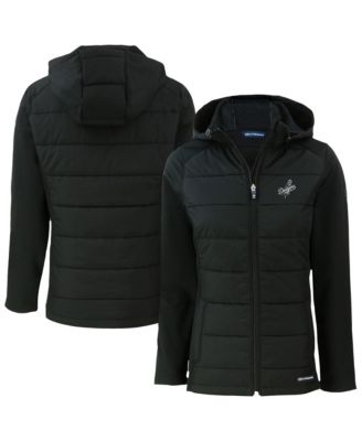Женская ветровка Cutter & Buck Black Los Angeles Dodgers Evoke Hybrid Eco Softshell Full-Zip Hooded Jacket