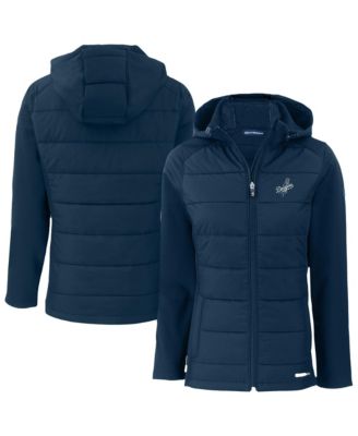 Женская куртка Cutter & Buck Navy Los Angeles Dodgers Evoke Hybrid Eco Softshell Full-Zip Hooded