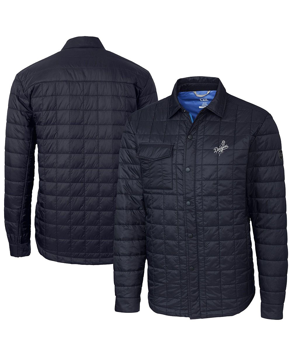 Cutter & Buck Men's Navy Los Angeles Dodgers Rainier PrimaLoft® Eco Insulated Quilted Full-Zip Shirt Jacket