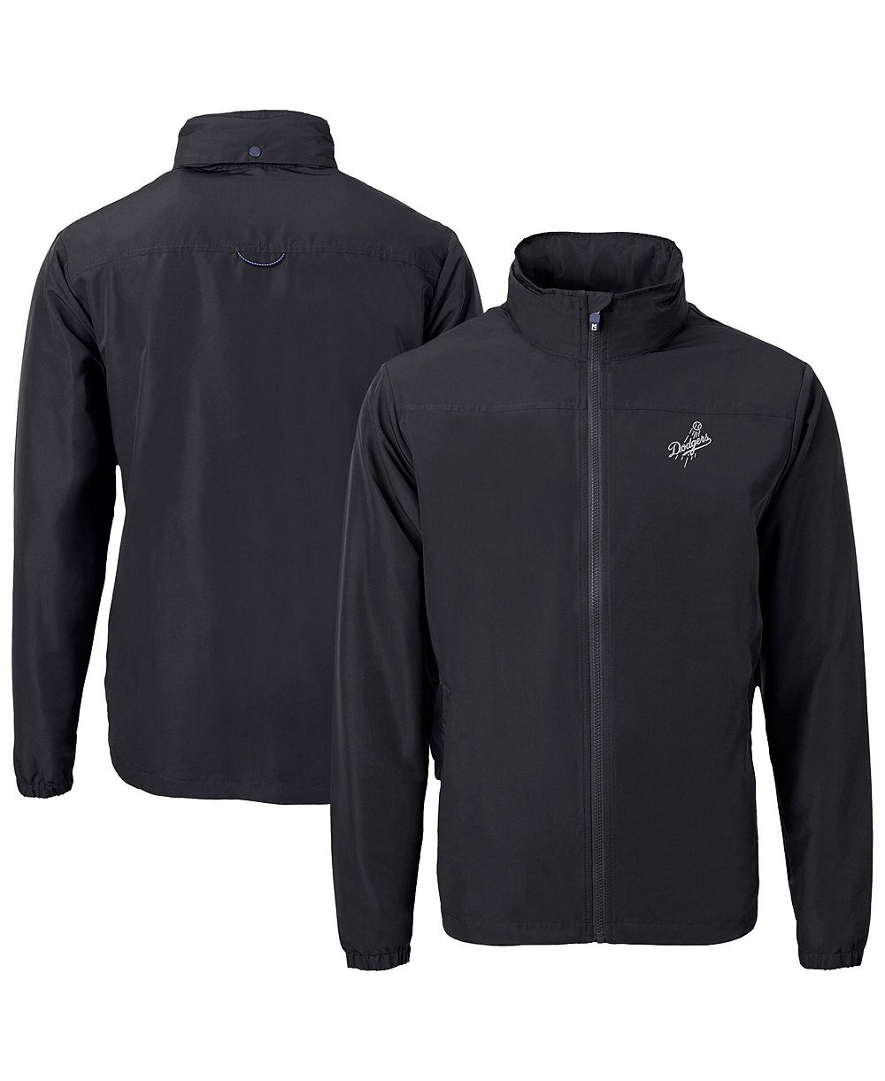 Cutter & Buck Men's Black Los Angeles Dodgers Charter Eco Full-Zip Hoodie Jacket