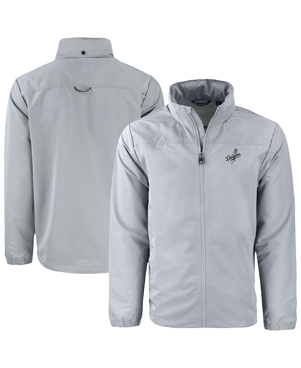 Cutter & Buck Men's Gray Los Angeles Dodgers Charter Eco Full-Zip Hoodie Jacket