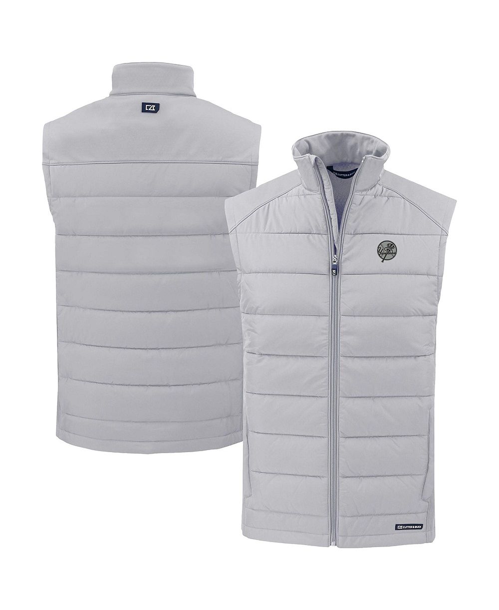 Мужской жилет Cutter & Buck Gray New York Yankees Evoke Hybrid Eco Softshell Full-Zip