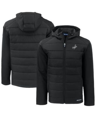 Cutter & Buck Men's Black Los Angeles Dodgers Evoke Hybrid Eco Softshell Full-Zip Hooded Jacket