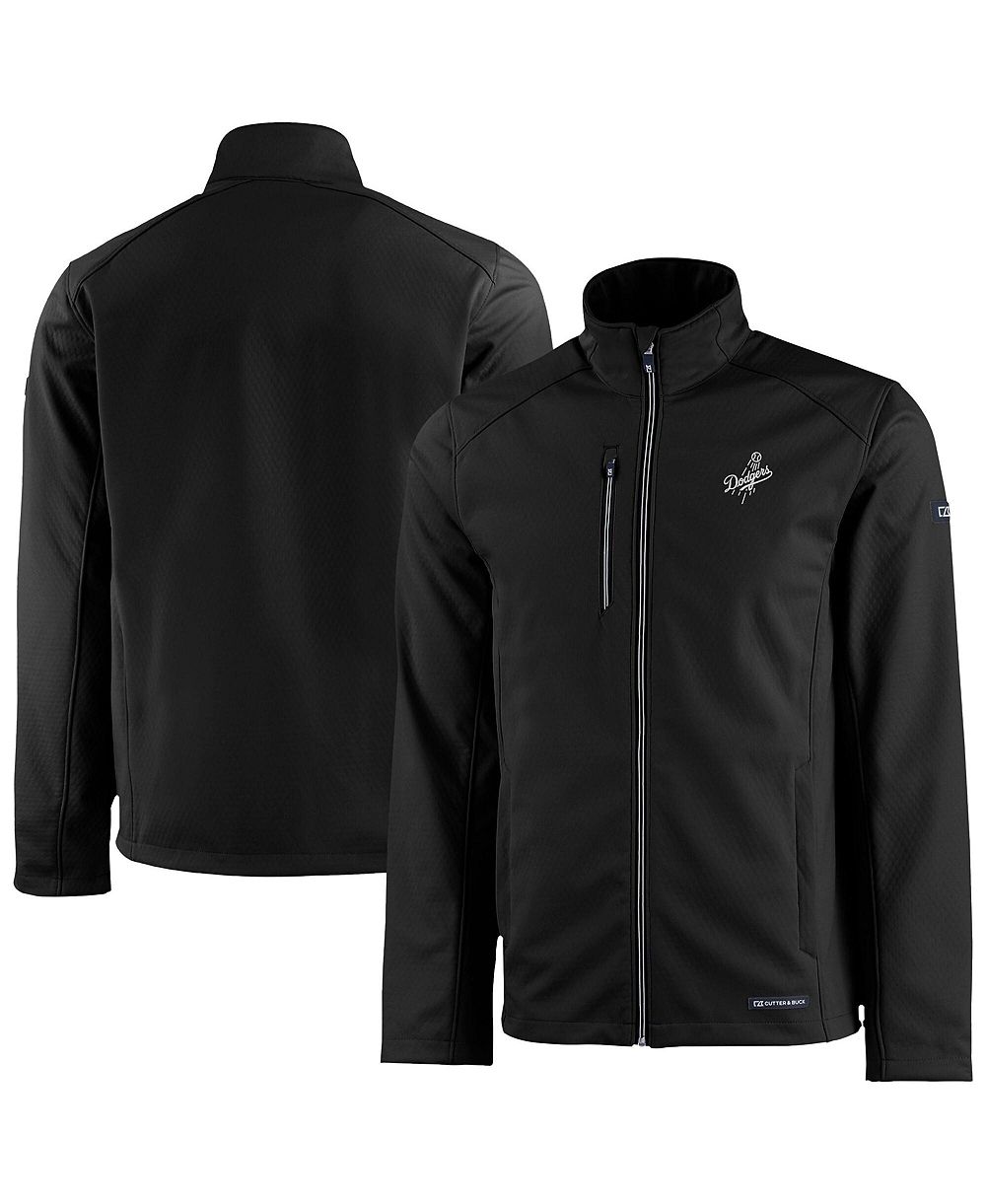 Cutter & Buck Men's Black Los Angeles Dodgers Evoke Eco Softshell Full-Zip Jacket
