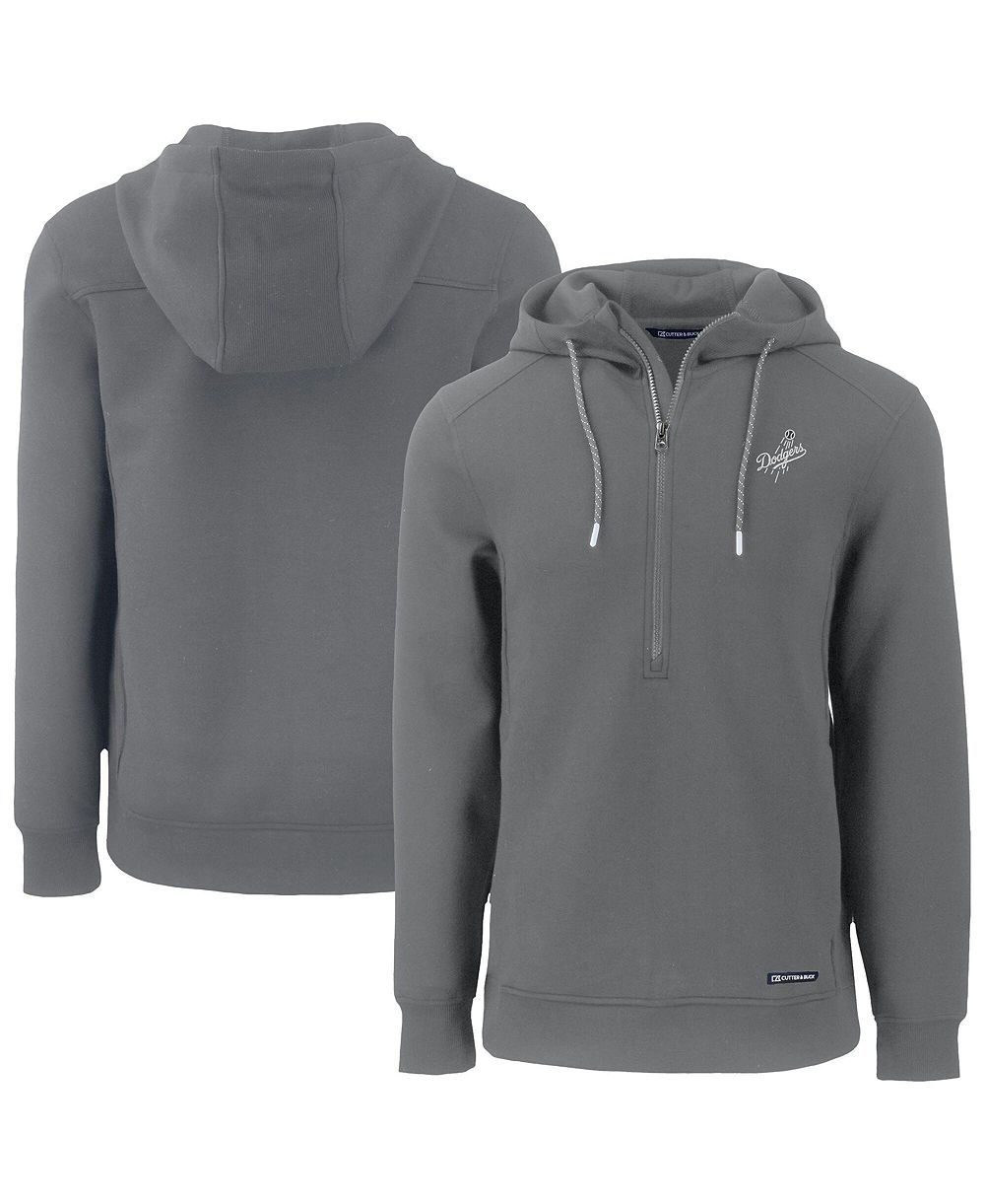 Мужское худи Cutter & Buck Gray Los Angeles Dodgers Roam Eco Tri-Blend Half-Zip Hoodie